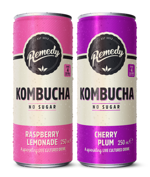 Remedy Kombucha Raspberry Lemonade and Cherry Plum Twin pack