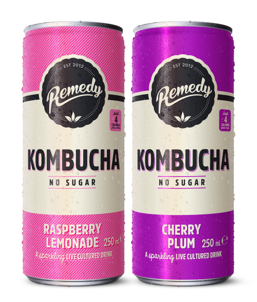 Remedy Kombucha Raspberry Lemonade and Cherry Plum Twin pack