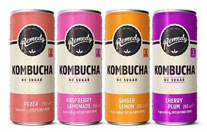 Remedy Kombucha 4 Flavour Mixed Pack cans