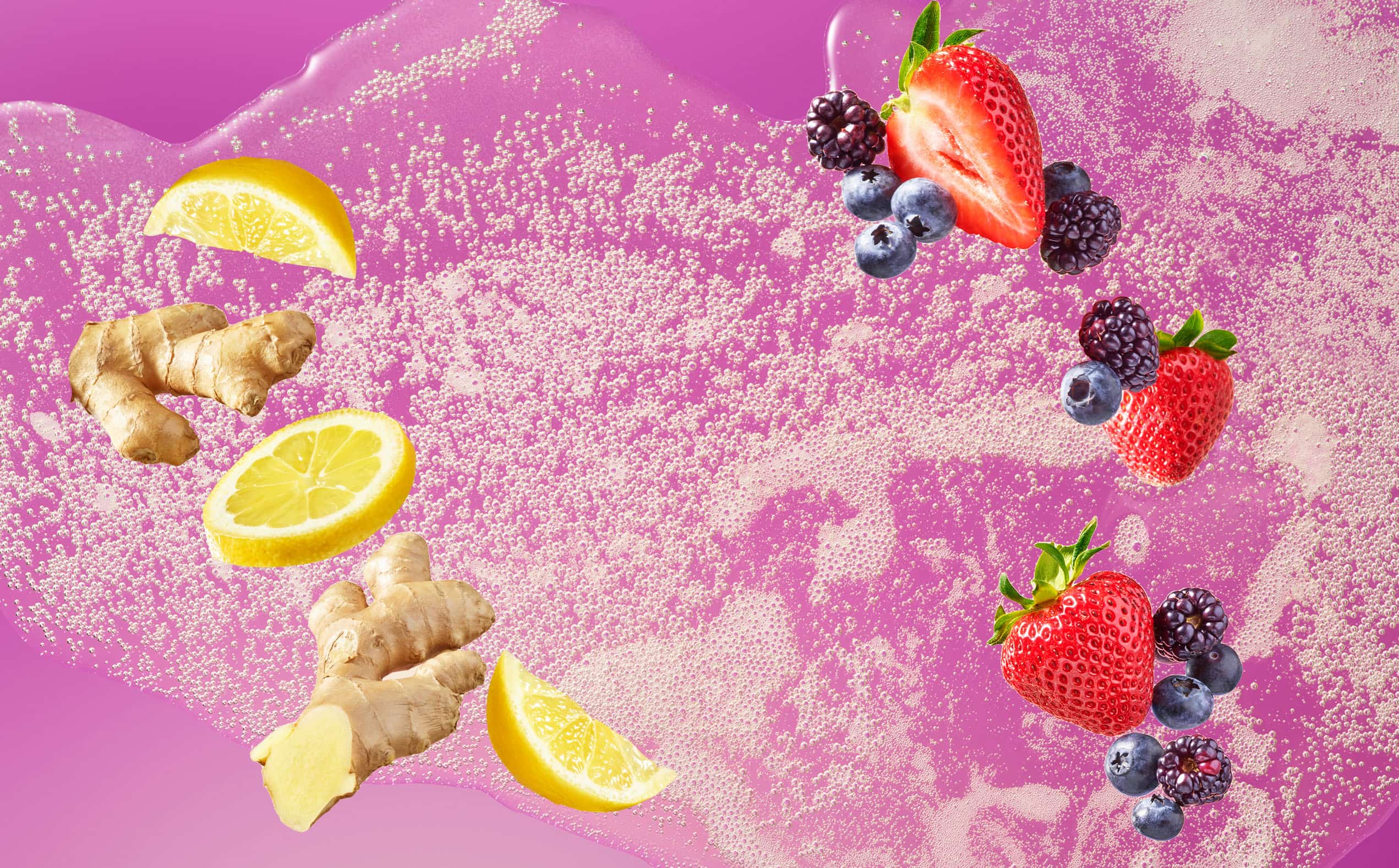Wild Berry and Ginger Lemon flavour background