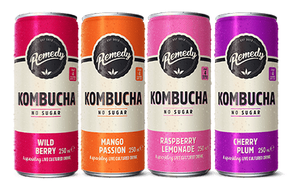 Remedy Kombucha 4 Flavour Mixed 96 Pack